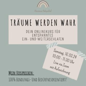 Onlinekurs: Bedürfnisorientiert Ein- und Weiterschlafen ✨